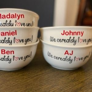 Valentine's cereal bowl